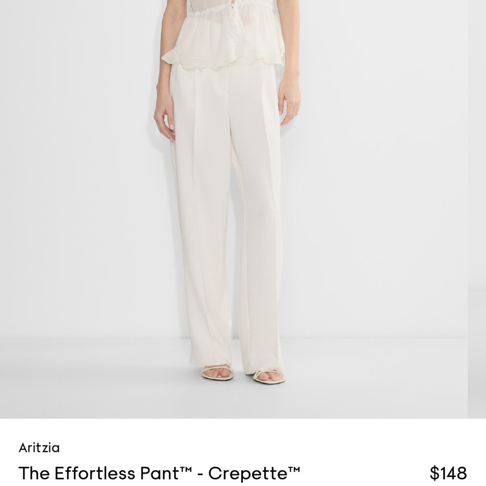 Aritzia Cream Effortless Pant